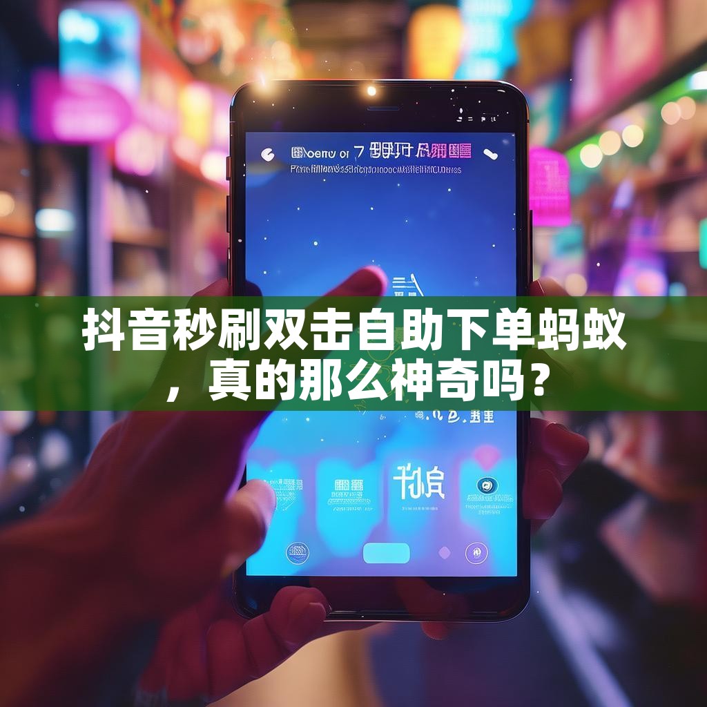 抖音秒刷双击自助下单蚂蚁，真的那么神奇吗？