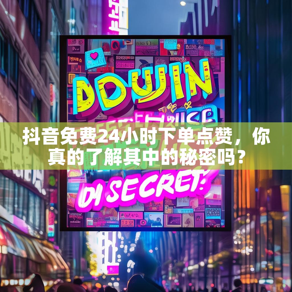 抖音免费24小时下单点赞，你真的了解其中的秘密吗？