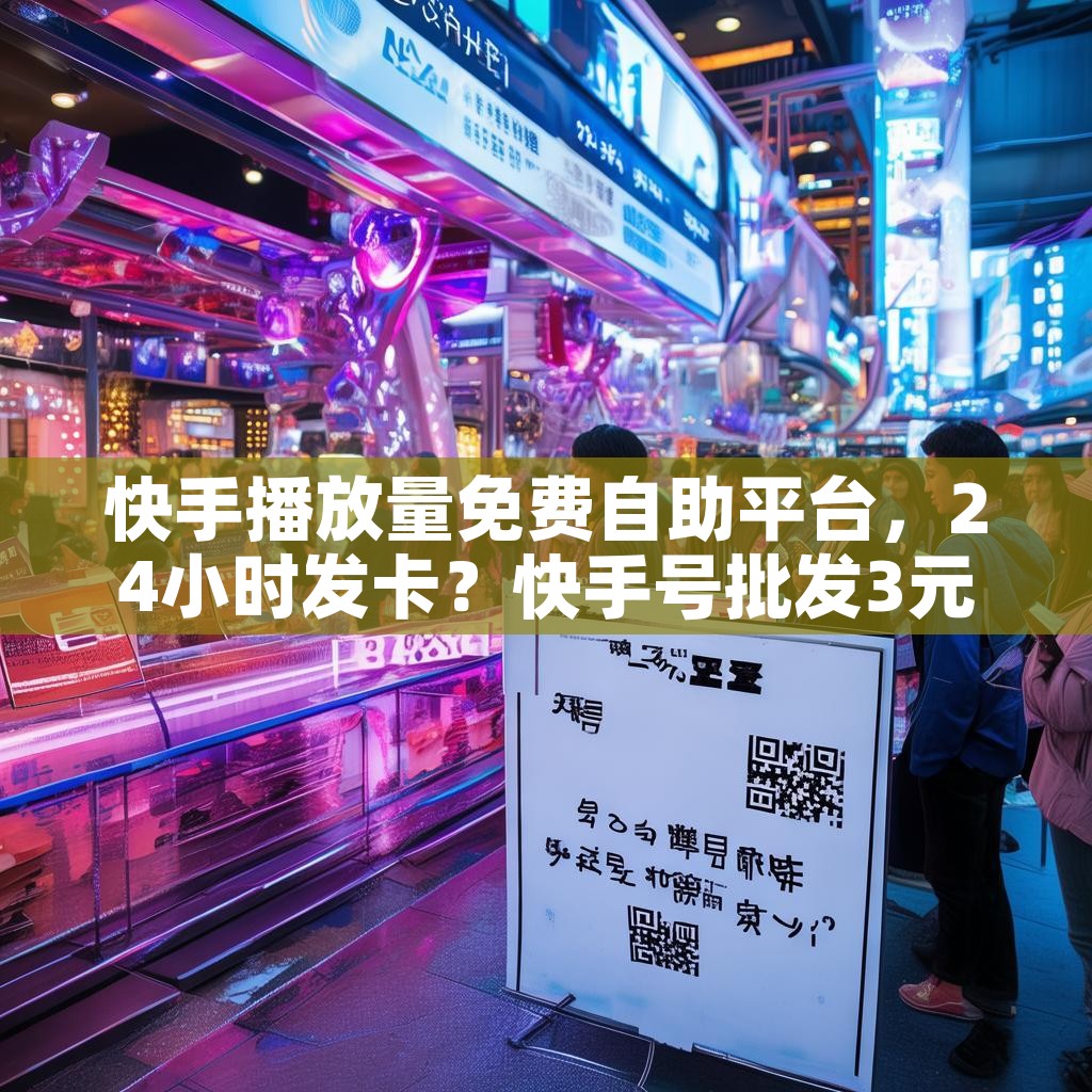快手播放量免费自助平台，24小时发卡？快手号批发3元一个真的划算吗？
