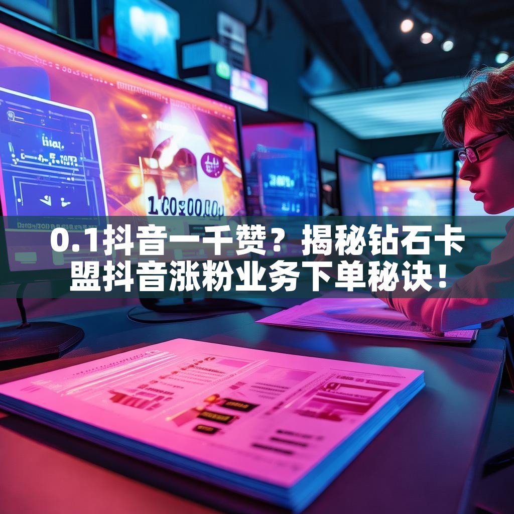0.1抖音一千赞？揭秘钻石卡盟抖音涨粉业务下单秘诀！