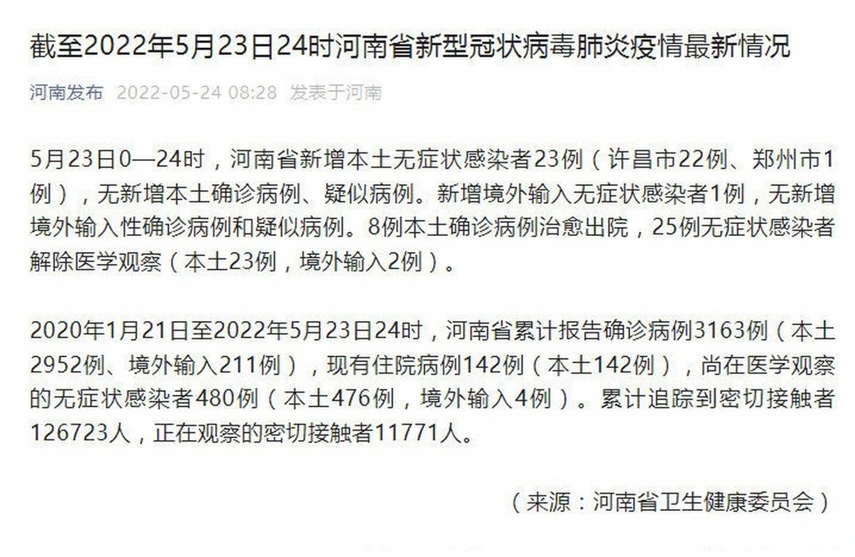 河南新增无症状感染者5例 最新疫情数据通报
