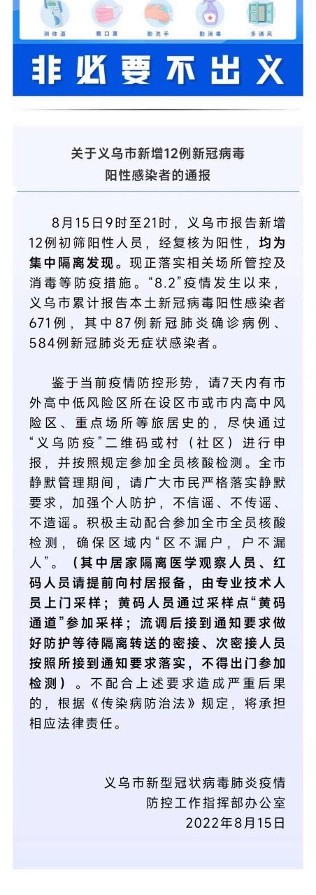 义乌疫情最新消息 新增45例感染者/1例确诊